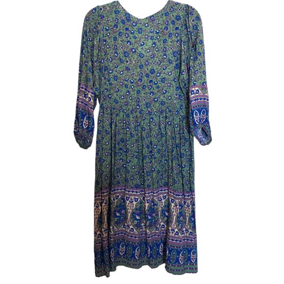 Jodifl Green Floral Boho Dress - Size Large - Picture 2 of 4